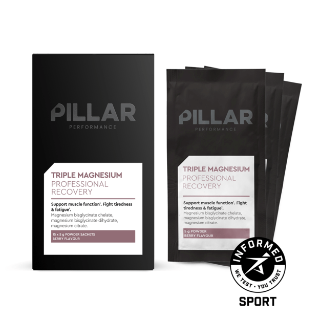 Pillar trigubo magnio milteliai uogų skonio kelioninis paketas (maišeliai 15x5g)